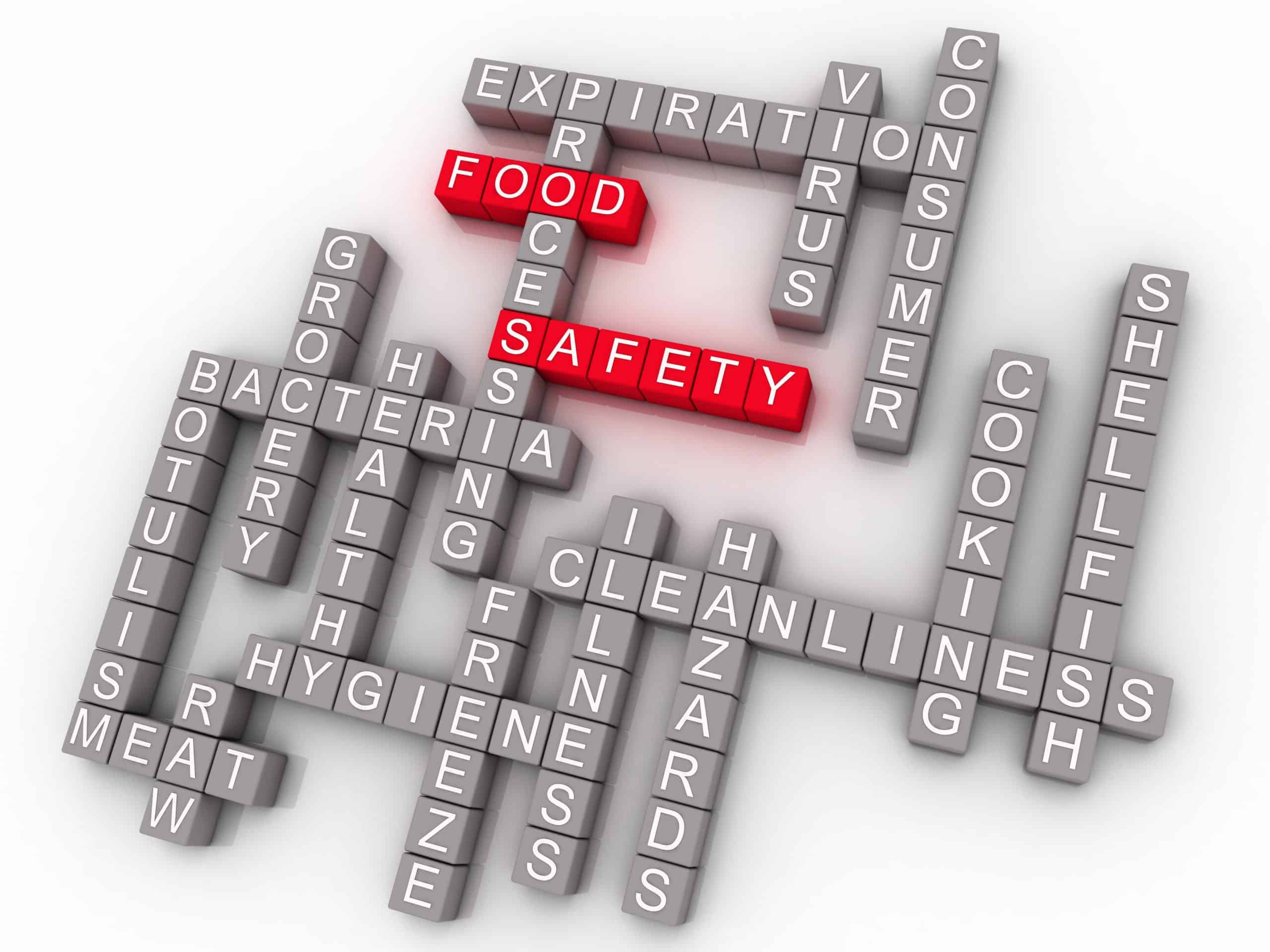 3d Food Safety Word Cloud Concept